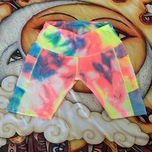 Multicolor Tie-Dye Bike Shorts
